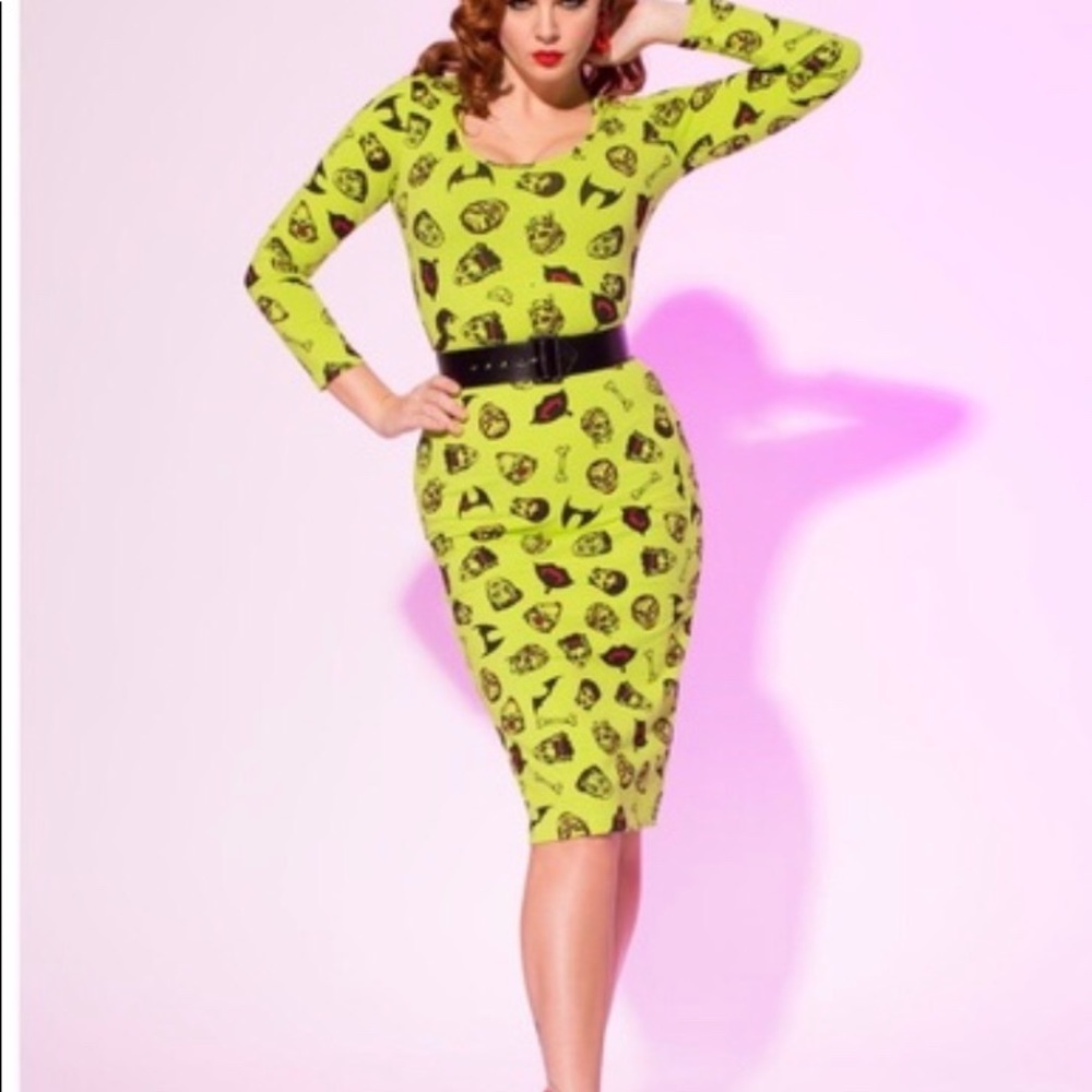 Monster print pinup dress